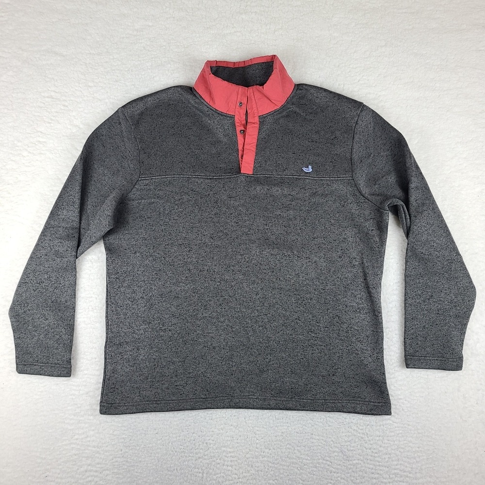 Southern Marsh Sweater Mens‎ Large Dark Gray FieldTec Fleece Quarter Button